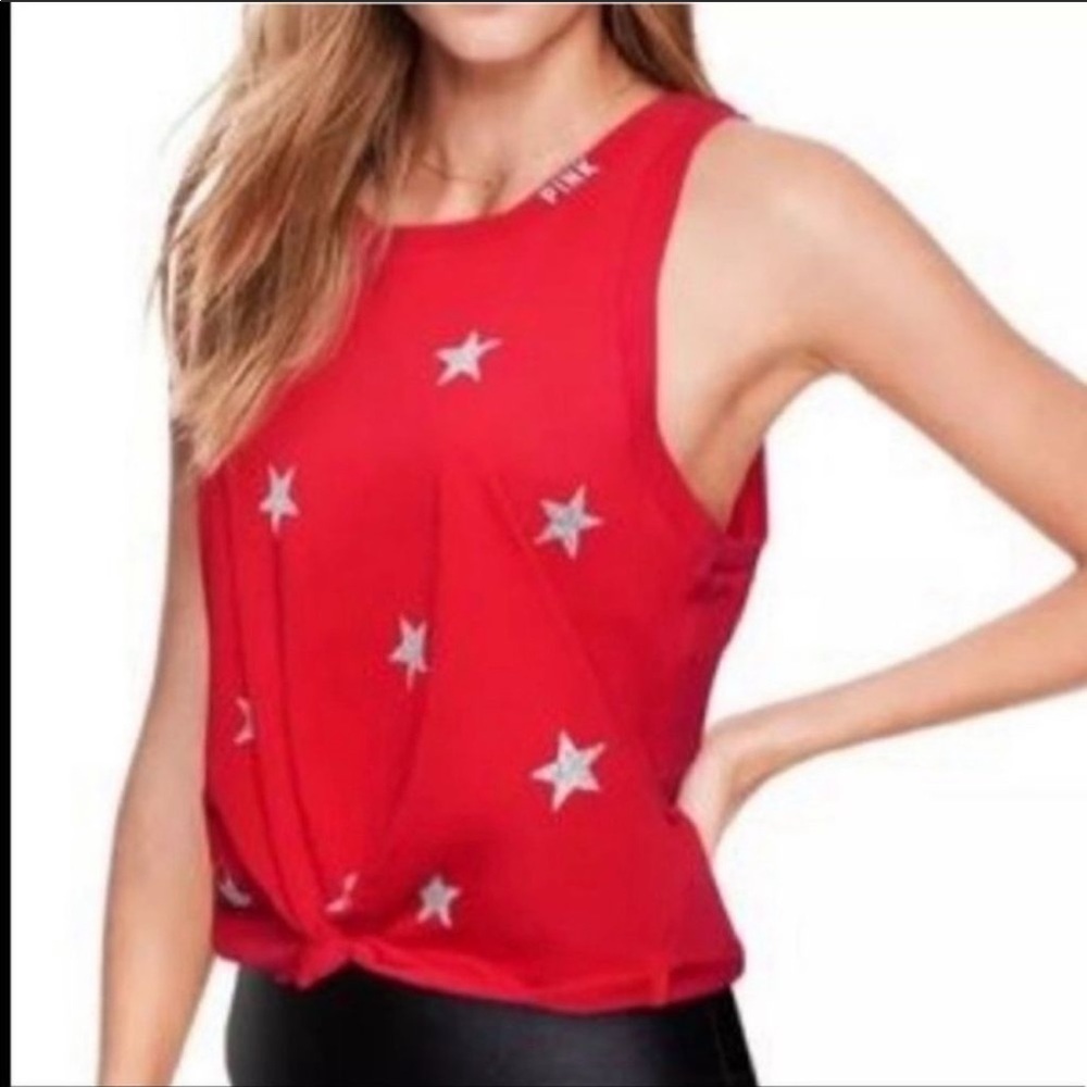 PINK Victoria’s Secret Red & Silver Star Tank